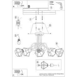 Żyrandol ARTEMIS 5S czarny