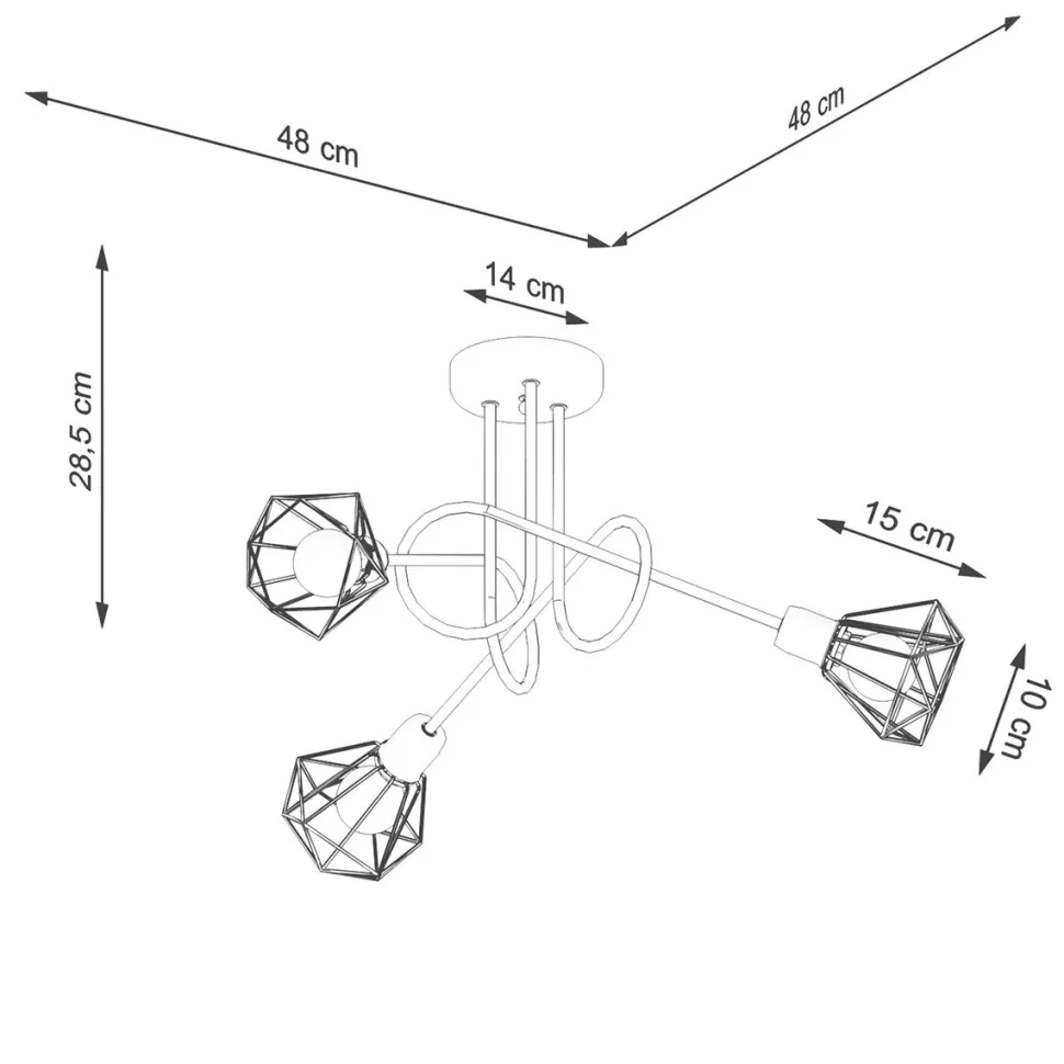 Żyrandol ARTEMIS 3S czarny