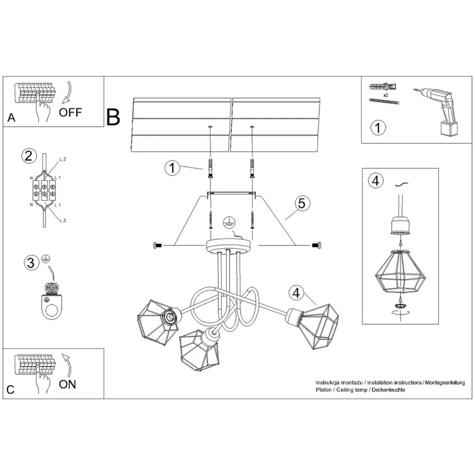Żyrandol ARTEMIS 3S czarny