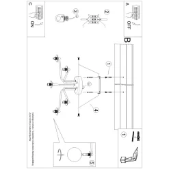 Żyrandol ASTRAL 5 czarny