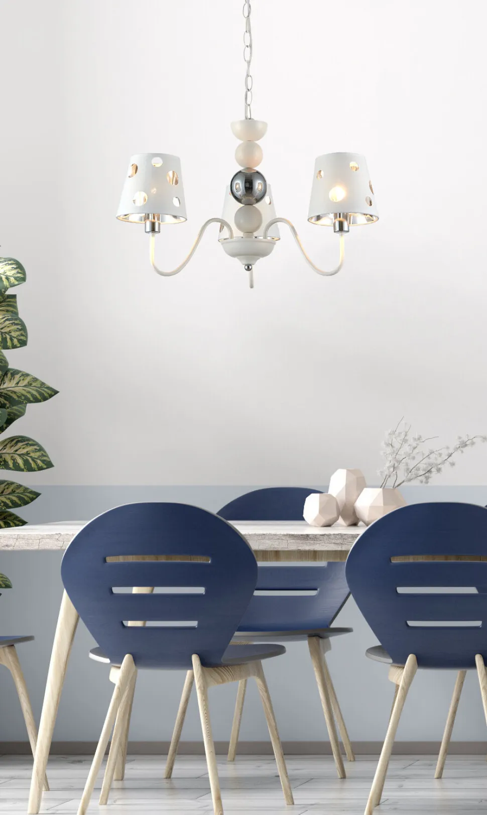 Żyrandol Batley Biały 3