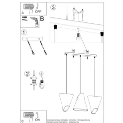 Żyrandol BLUM 3 czarny