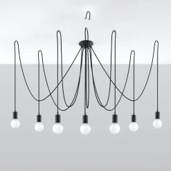 Żyrandol EDISON 7 czarny