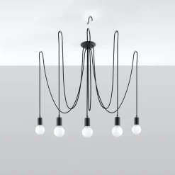Żyrandol EDISON 5 czarny