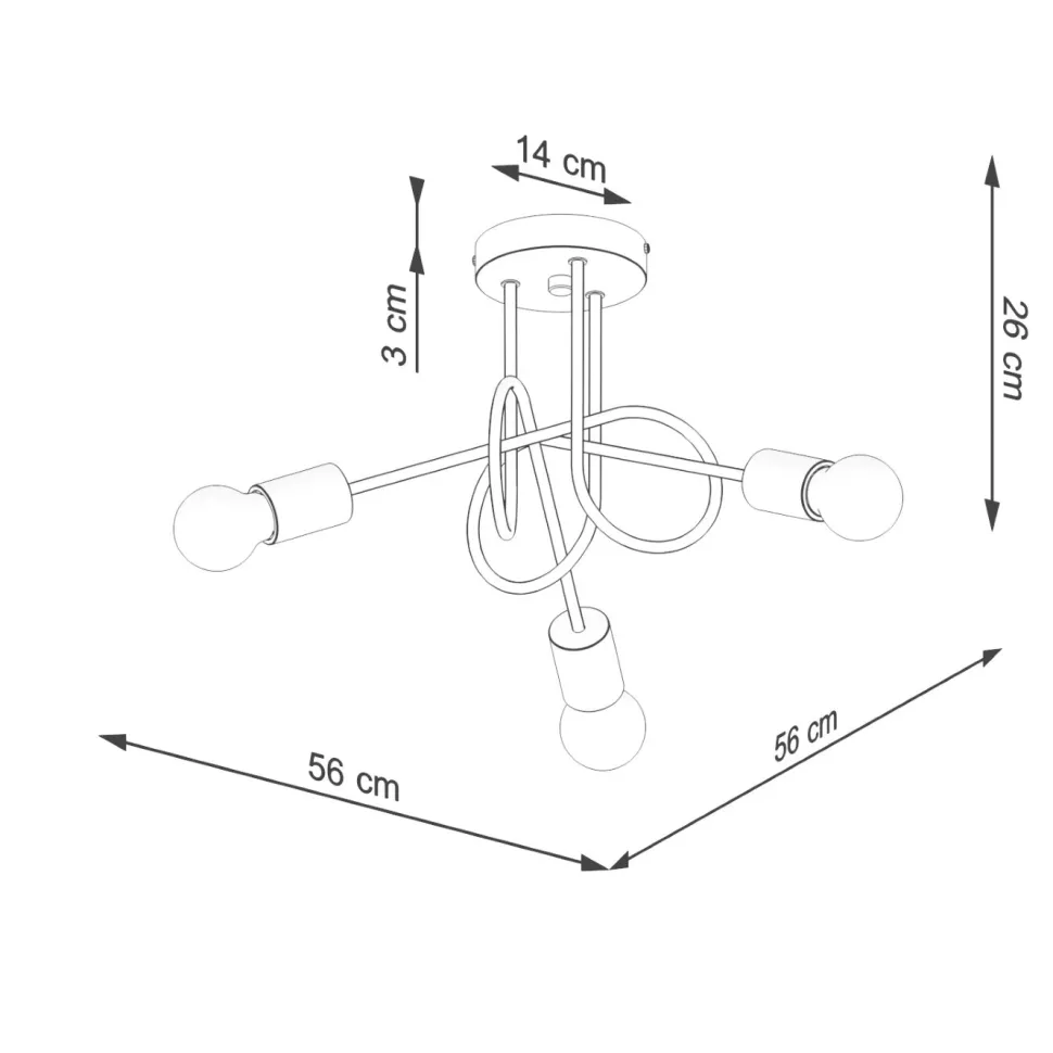 Żyrandol EMBER 3 czarny