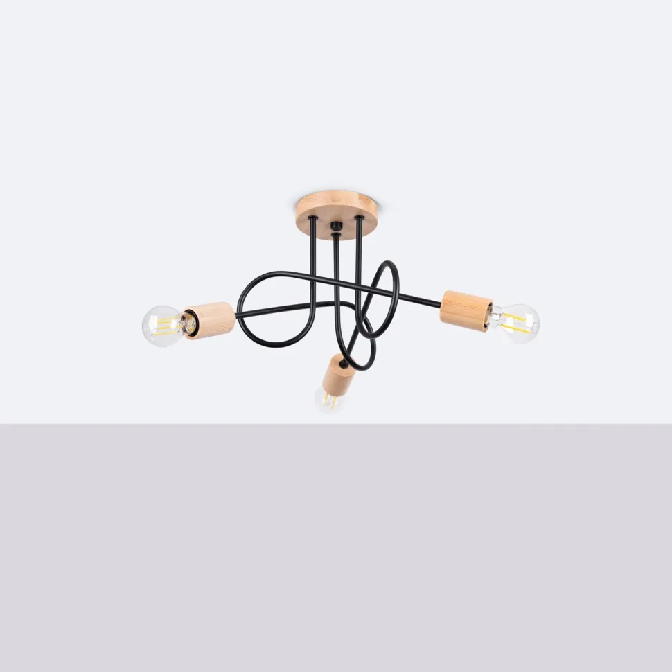 Żyrandol EMBER 3 czarny