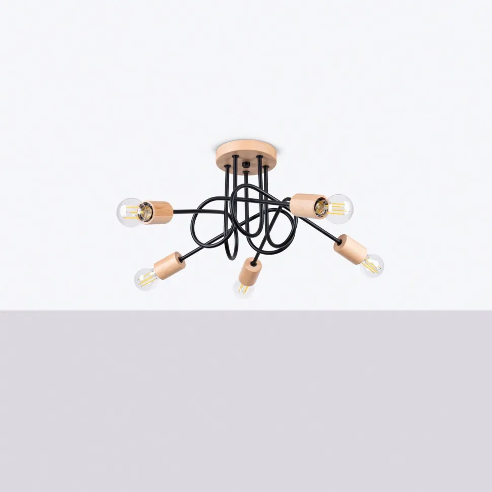 Żyrandol EMBER 5 czarny