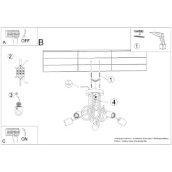 Żyrandol EMBER 5 czarny