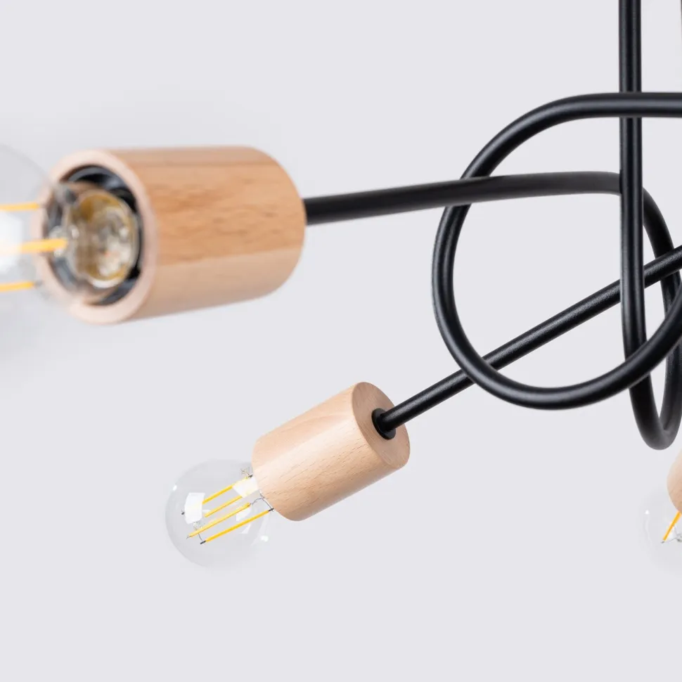 Żyrandol EMBER 5 czarny