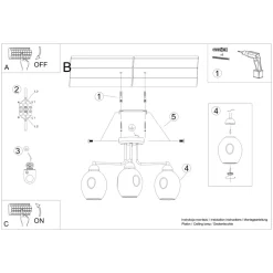 Żyrandol FILLAN 3 czarny