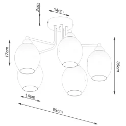 Żyrandol FILLAN 5 czarny
