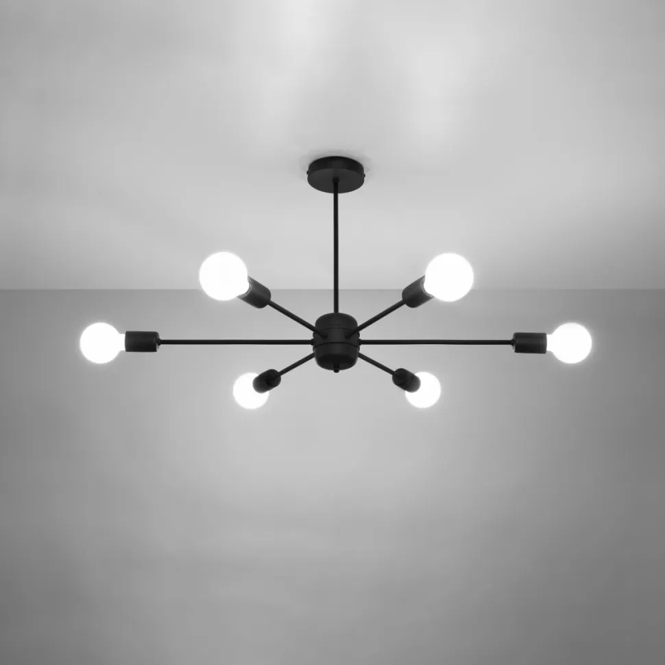 Żyrandol LANGO 6 czarny