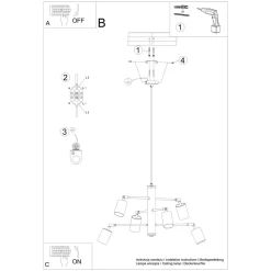 Żyrandol LEMMI 6 biały