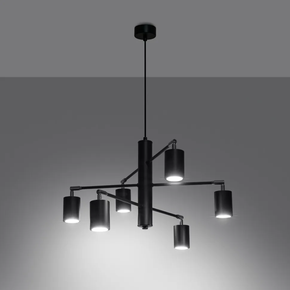 Żyrandol LEMMI 6 czarny