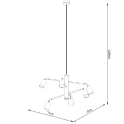 Żyrandol LEMMI 6 czarny