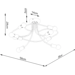 Żyrandol LEVAR 8 czarny