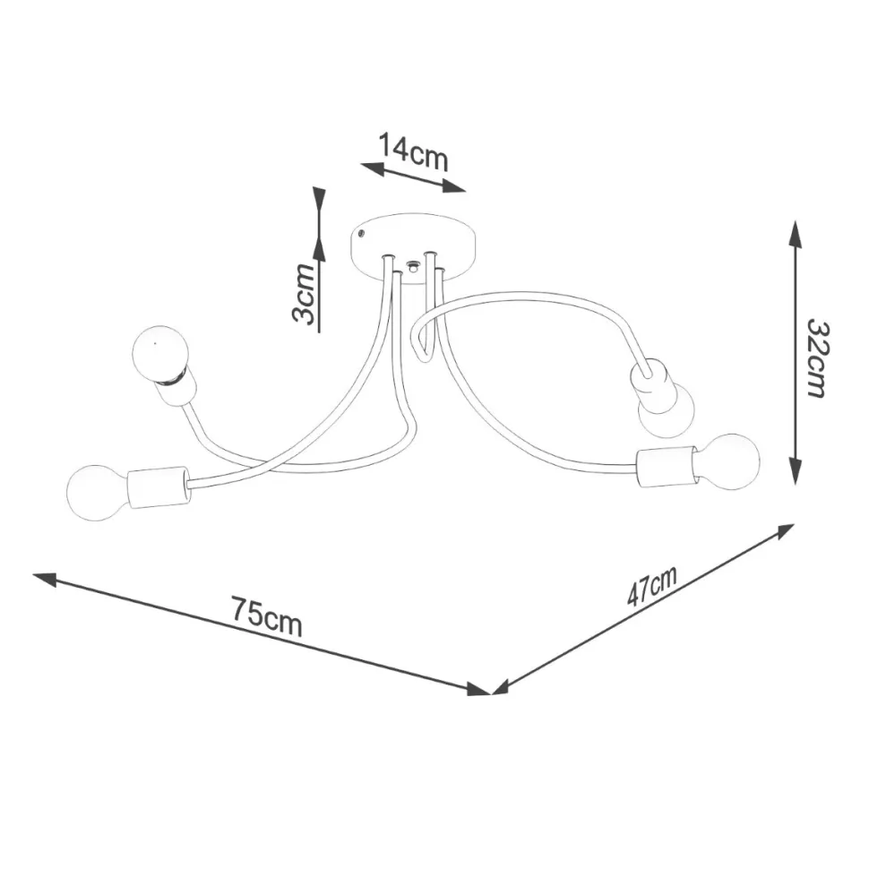 Żyrandol LEVAR 4 czarny