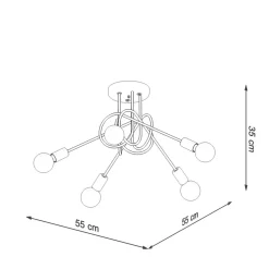 Żyrandol LOOP 5 biały