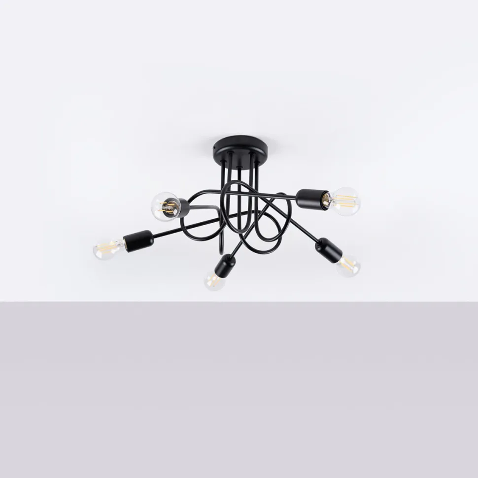 Żyrandol LOOP 5 czarny