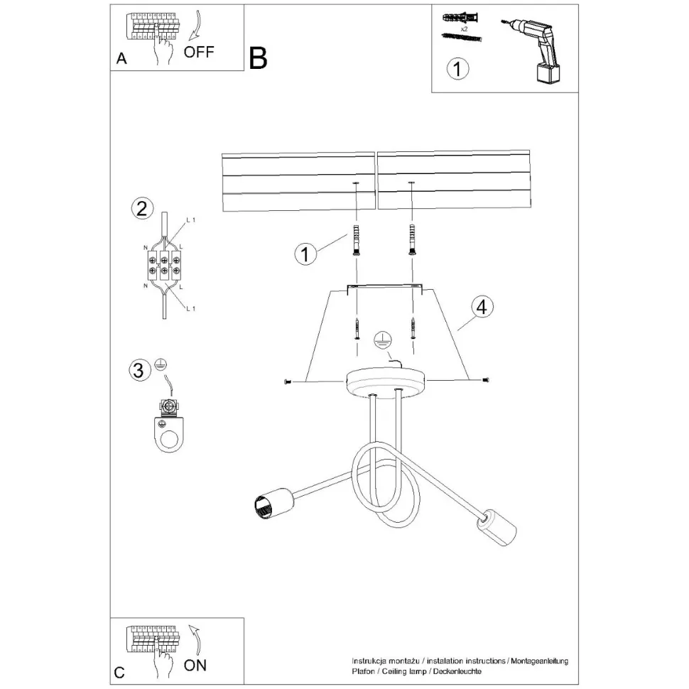 Żyrandol LOOP 2 czarny