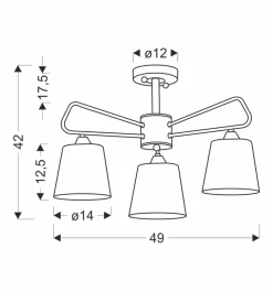 Żyrandol Morley 3 czarny