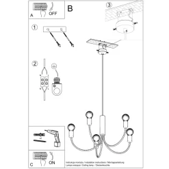Żyrandol PICCOLO 3 czarny