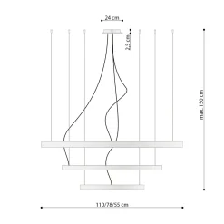 Żyrandol RIO 3 55/78/110 beżowy LED  3000K