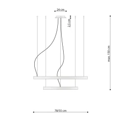 Żyrandol RIO 2 55/78 biały LED 4000K