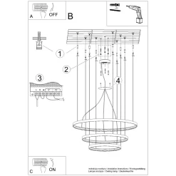 Żyrandol RIO 3 55/78/110 biały LED 4000K