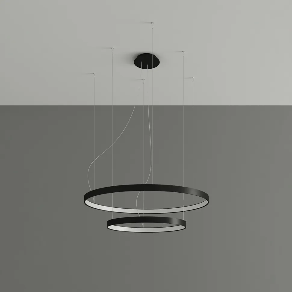 Żyrandol RIO 2 55/78 czarny LED 4000K