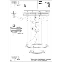 Żyrandol RIO 2 55/78 czarny LED 4000K