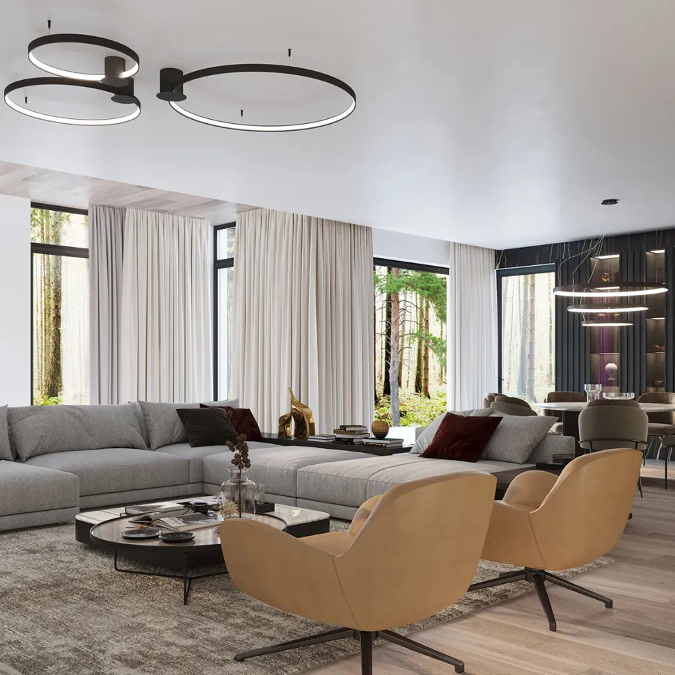 Żyrandol RIO 2 55/78 czarny LED 4000K