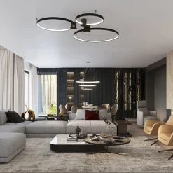 Żyrandol RIO 2 55/78 czarny LED 4000K