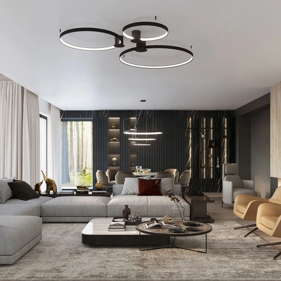 Żyrandol RIO 2 55/78 czarny LED 3000K