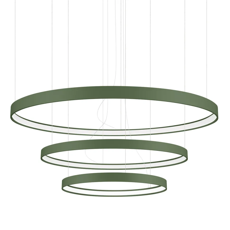 Żyrandol RIO 3 55/78/110 zielona oliwka LED 3000K