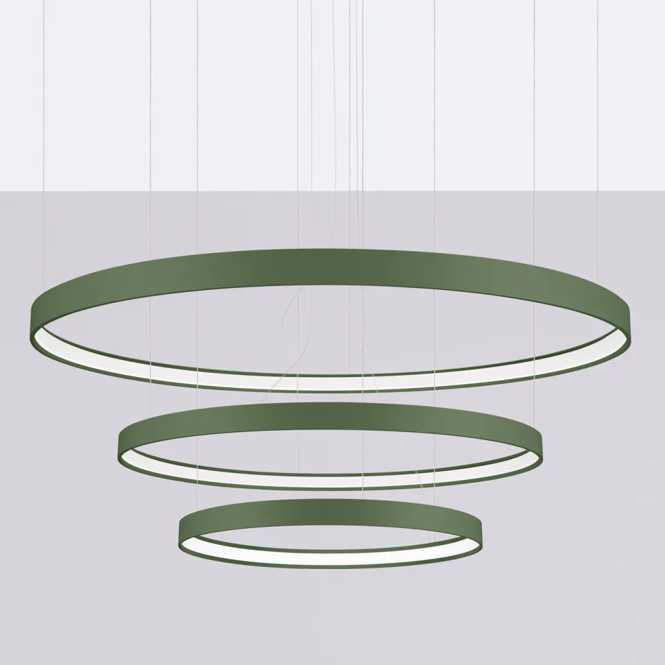 Żyrandol RIO 3 55/78/110 zielona oliwka LED 3000K