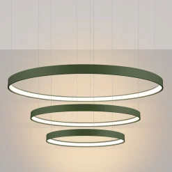 Żyrandol RIO 3 55/78/110 zielona oliwka LED 3000K