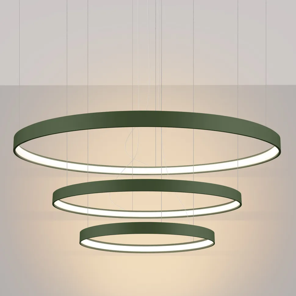 Żyrandol RIO 3 55/78/110 zielona oliwka LED 3000K