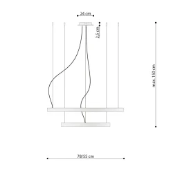 Żyrandol RIO 2 55/78 zielona oliwka LED 3000K