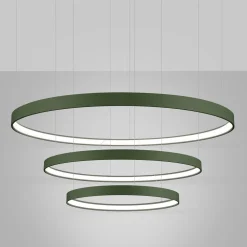 Żyrandol RIO 3 55/78/110 zielona oliwka LED 4000K