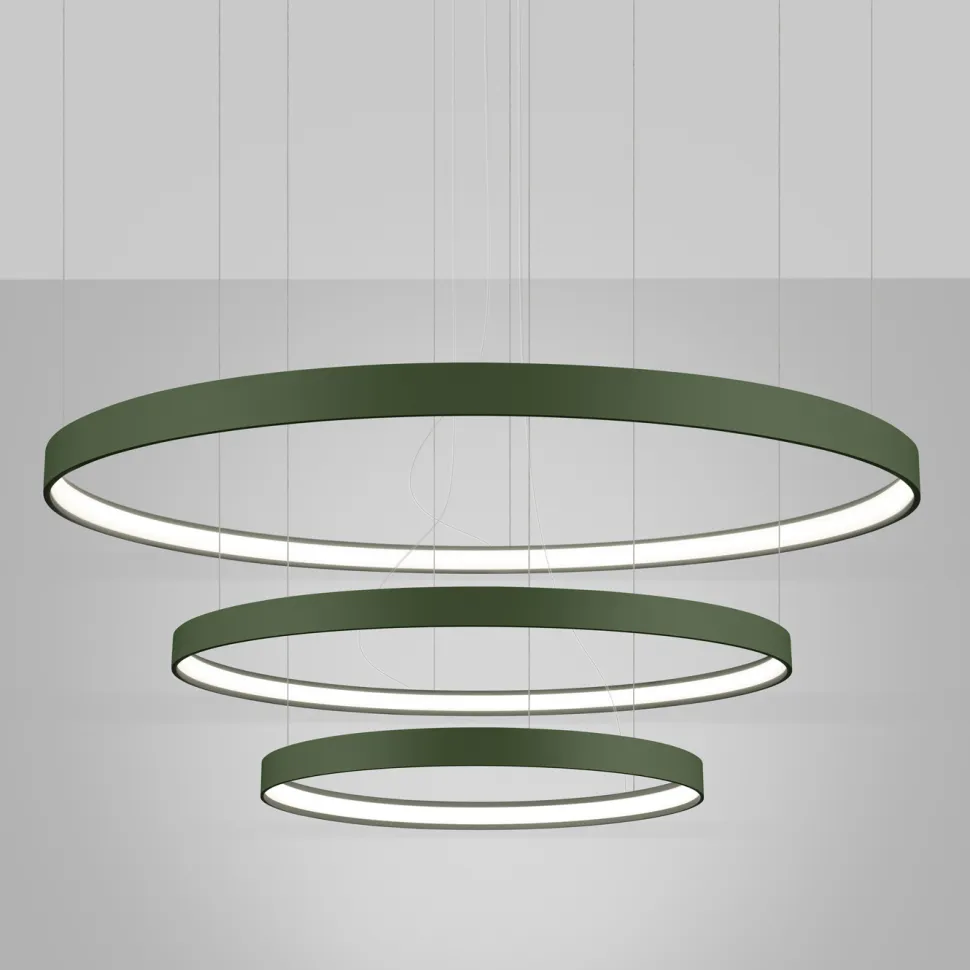 Żyrandol RIO 3 55/78/110 zielona oliwka LED 4000K