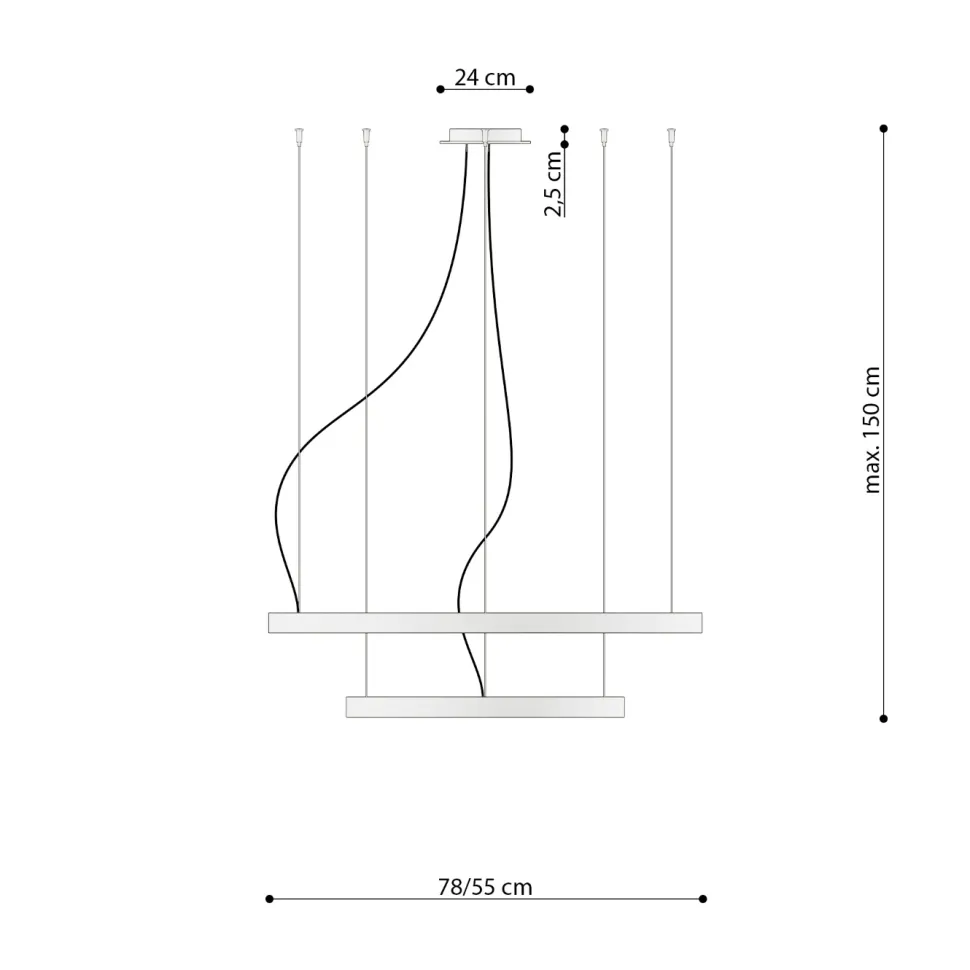 Żyrandol RIO 2 55/78 zielona oliwka LED 4000K