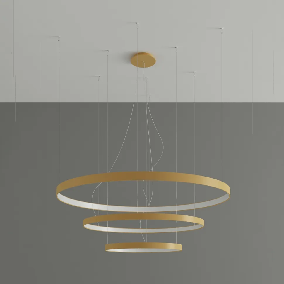 Żyrandol RIO 3 55/78/110 złoty LED 3000K