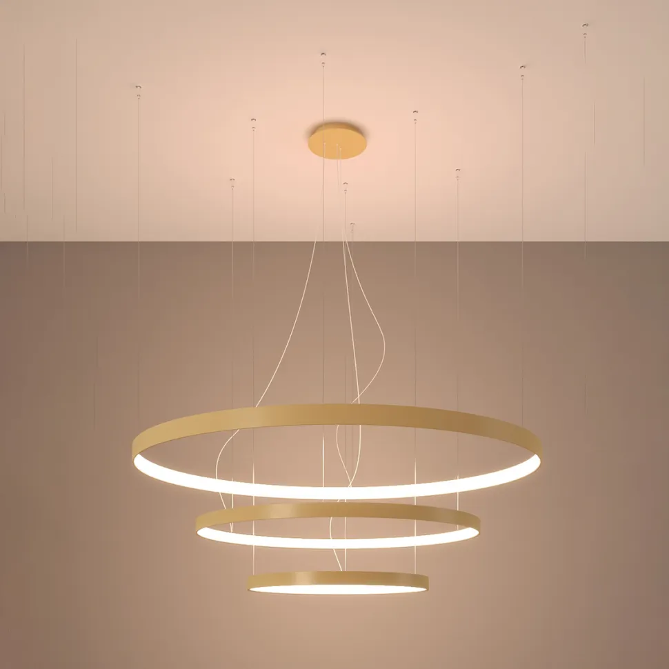 Żyrandol RIO 3 55/78/110 złoty LED 3000K