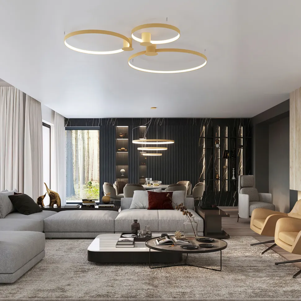 Żyrandol RIO 3 55/78/110 złoty LED 3000K