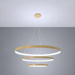 Żyrandol RIO 3 55/78/110 złoty LED 4000K