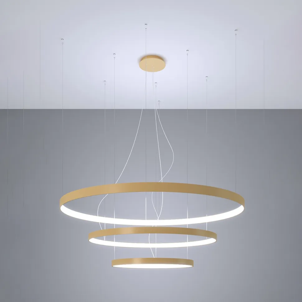 Żyrandol RIO 3 55/78/110 złoty LED 4000K