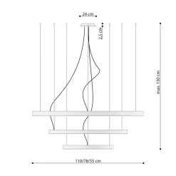 Żyrandol RIO 3 55/78/110 złoty LED 4000K