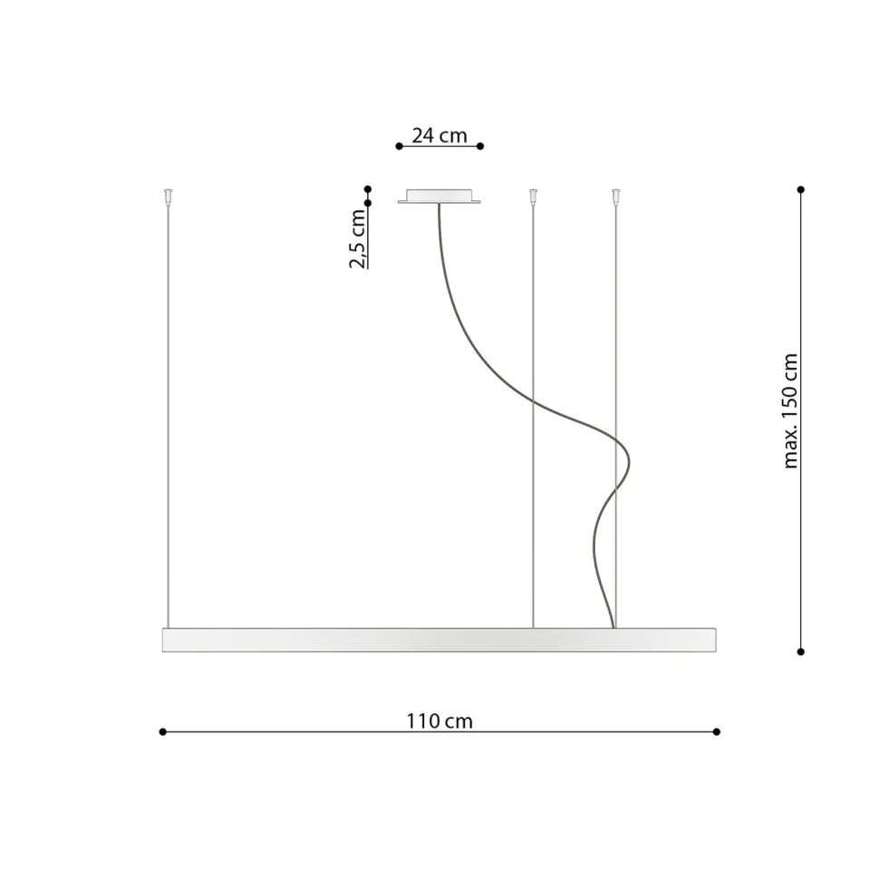 Żyrandol RIO 110 czarny LED 4000K