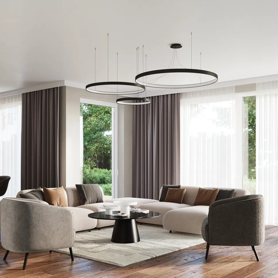 Żyrandol RIO 55 czarny LED 3000K